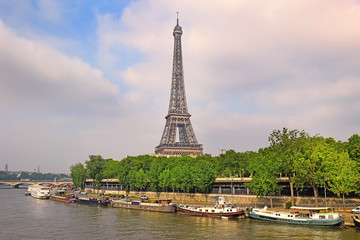 Fototapeta na wymiar view of the Eiffel Tower and river Seine in Paris