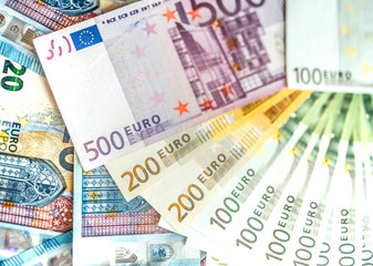 Euro Money Banknotes, pile of paper euro banknotes