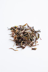 Loose Leaf Raw Sheng Puer from Badashan mountain, China, spring 2018 on white background