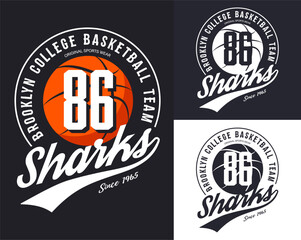 New york basketball team t-shirt print