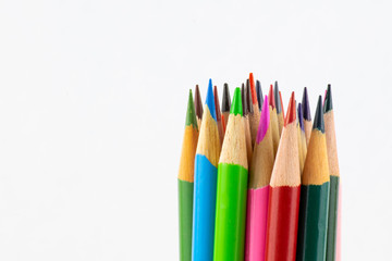 Offset Colored Pencils against white background