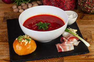 Traditional borsch bowl