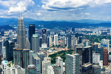 Fototapeta na wymiar Kuala Lumpur city skyline with skyscrapers