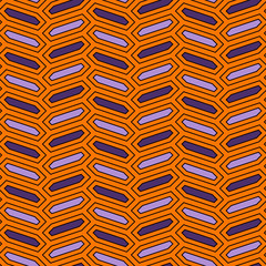 Fototapeta premium Seamless pattern with vertical braid ornament. Octagons tile background. Herringbone motif. Geometric wallpaper