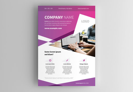 Flyer Layout with Purple Gradient Background