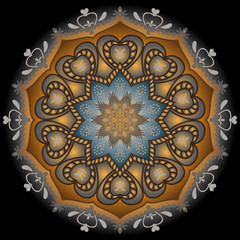 A vintage mandala. Floral decorative elements