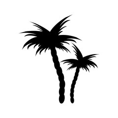 Vector illustrations silhouette of palm trees