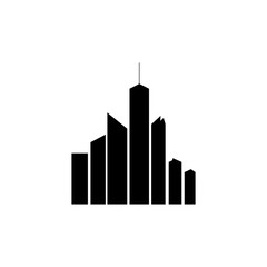 Simple vector silhouette of skyscrapers