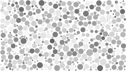 Abstract background of circles of different sizes in shades of gray colors on white background.
