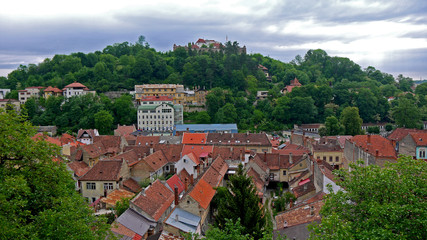 Fototapeta na wymiar Brasov Romania stock images. Brasov old town. Old houses in Romania. Ancient architecture in Transylvania. View of the city in Romania