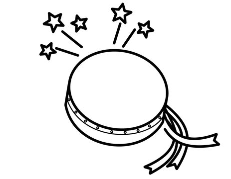タンバリン飾り音(線画)