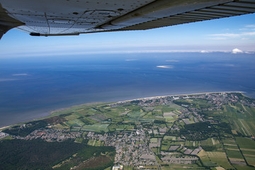 panorama flight over the north sea islands and the coast of germany