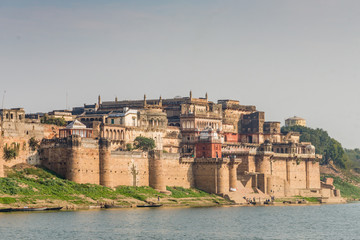 Ramnagar Fort on the banks of the ganges in Varanasi, India.