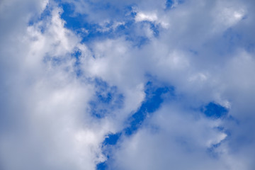 Fantastic soft white clouds against blue sky abstract background