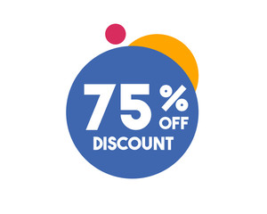 75 Percent Discount Blue Circle Design