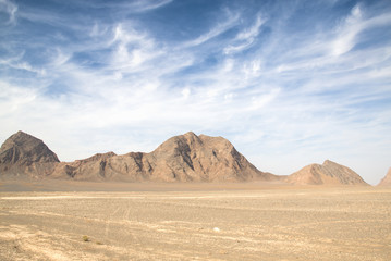 Fototapeta na wymiar The Bafgh desert near Yazd, Iran.
