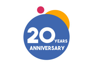 20 Years Anniversary Blue circle Design