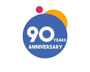 Obraz premium 90 Years Anniversary Blue circle Design