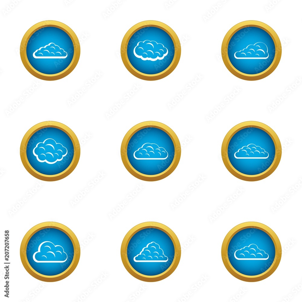 Poster sky icons set. flat set of 9 sky vector icons for web isolated on white background