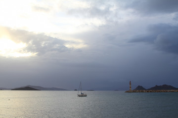 Seaside town of Turgutreis and spectacular sunsets