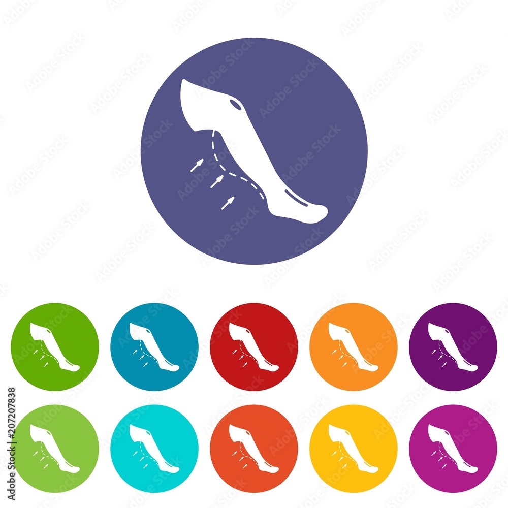 Poster increase calves icons color set vector for any web design on white background