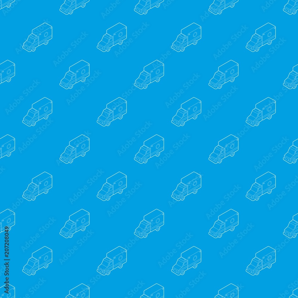 Poster ambulance pattern vector seamless blue repeat for any use