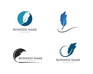 Feather pen Logo template