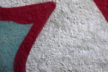 Street art. Abstract background image of a fragment of a colored graffiti painting in chrome and...