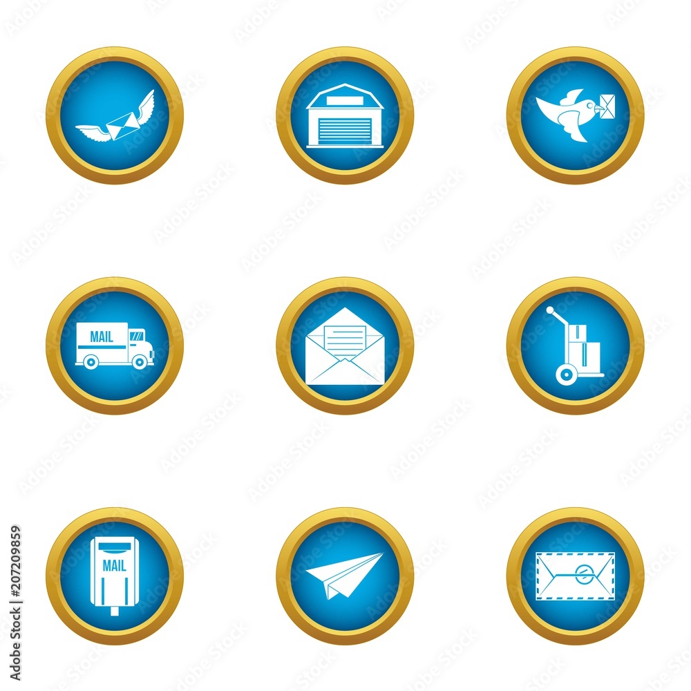 Poster coat of mail icons set. flat set of 9 coat of mail vector icons for web isolated on white background
