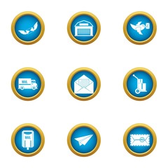 Coat of mail icons set. Flat set of 9 coat of mail vector icons for web isolated on white background