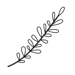 branch with leafs decorative icon vector illustration design