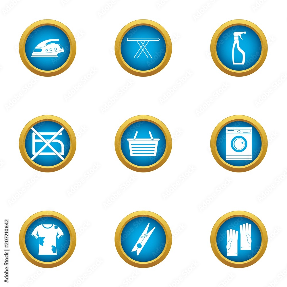 Poster flatiron icons set. flat set of 9 flatiron vector icons for web isolated on white background
