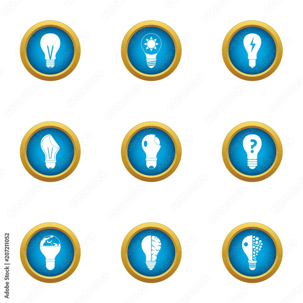 Poster electrolamp icons set. flat set of 9 electrolamp vector icons for web isolated on white background