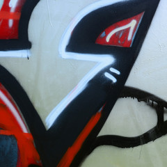 Street art. Abstract background image of a fragment of a colored graffiti painting in chrome and...