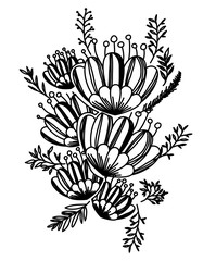 rose and leafs decorative icon vector illustration design