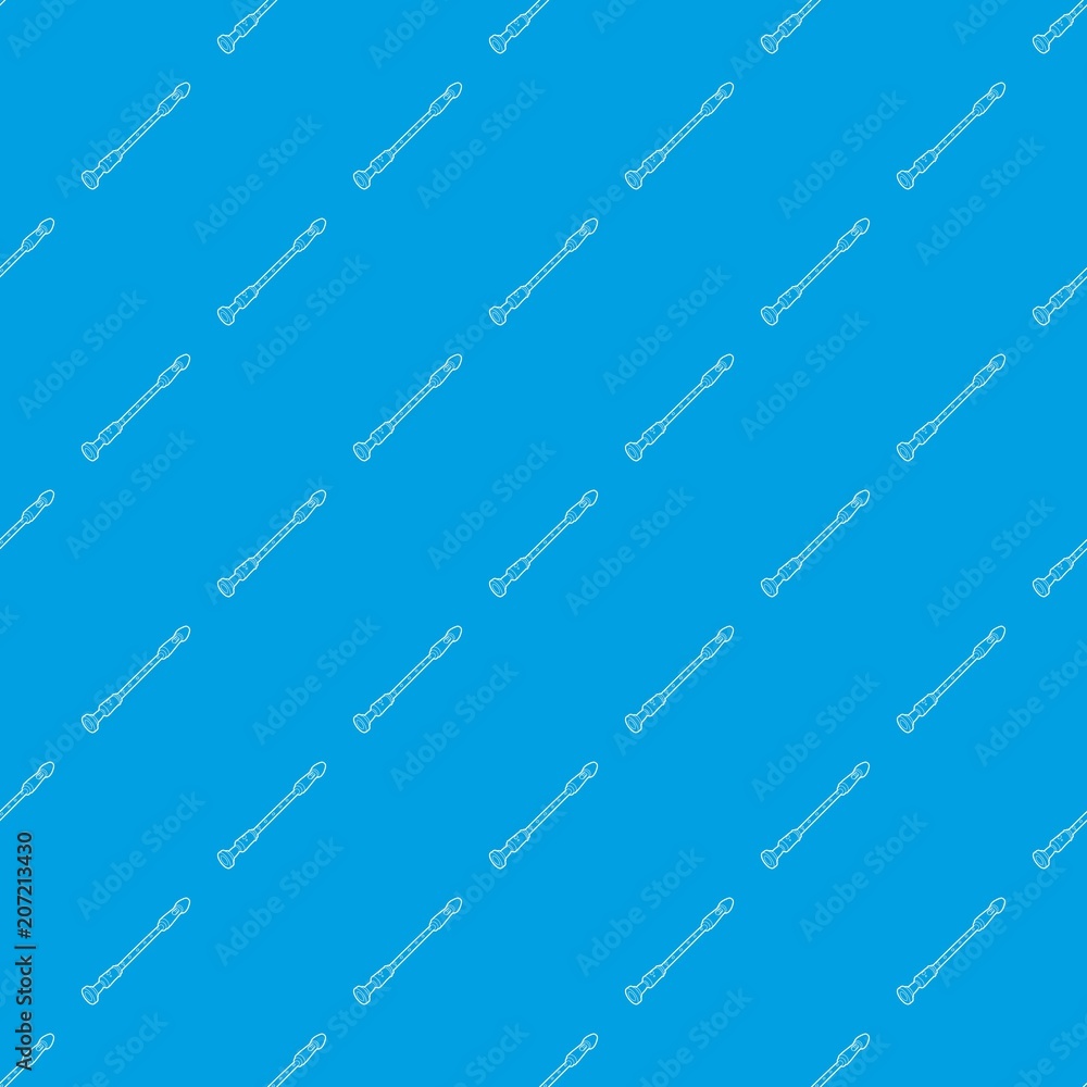 Poster musical pipe pattern vector seamless blue repeat for any use