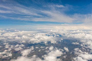 Aerial view of the Andes mountains between Lima and Cusco cities, in Peru