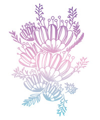 rose and leafs decorative icon vector illustration design