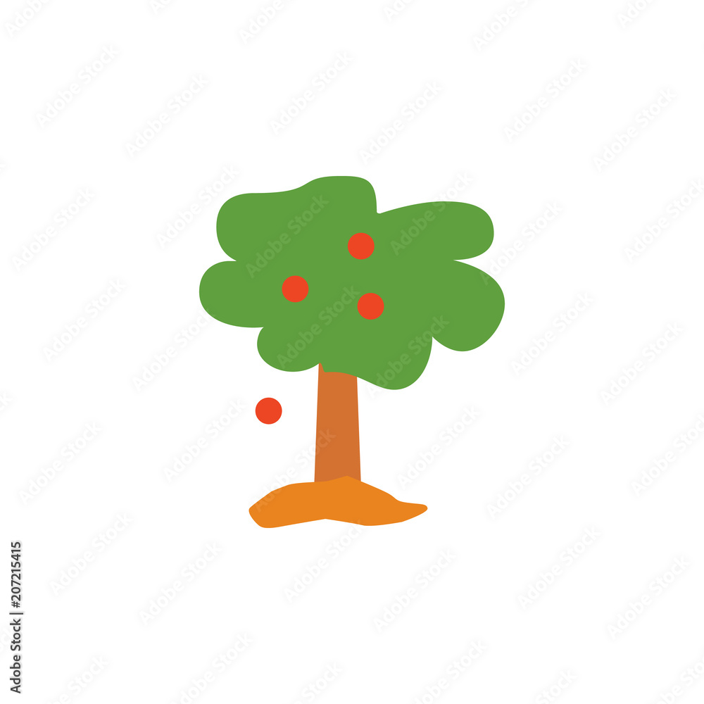 Poster apple tree colored icon. element of school icon for mobile concept and web apps. detailed apple tree