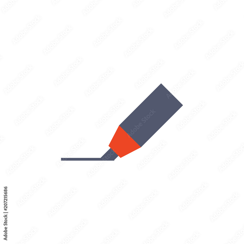 Poster felt-tip pen colored icon. element of school icon for mobile concept and web apps. detailed felt-tip