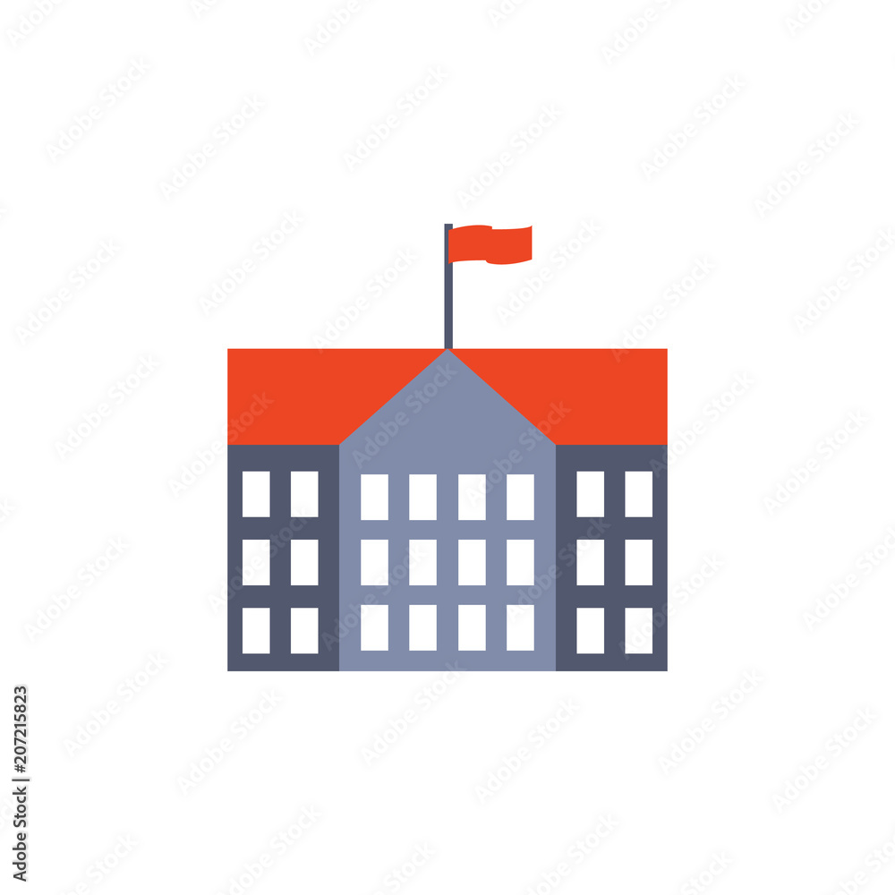 Poster school building colored icon. element of school icon for mobile concept and web apps. detailed schoo