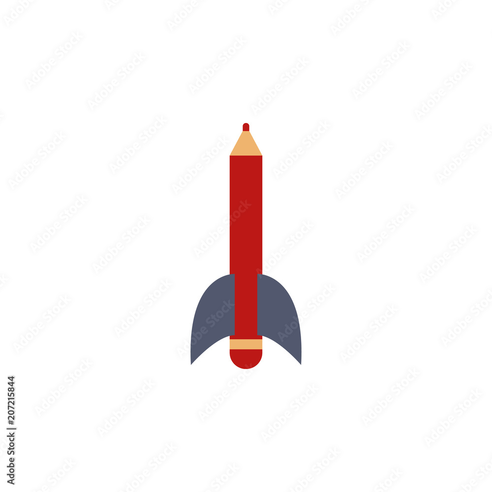 Poster pencil rocket colored icon. element of school icon for mobile concept and web apps. detailed pencil 