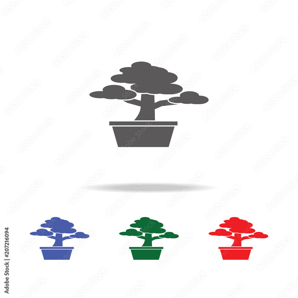 Poster bonsai tree icon. elements of trees in multi colored icons. premium quality graphic design icon. sim