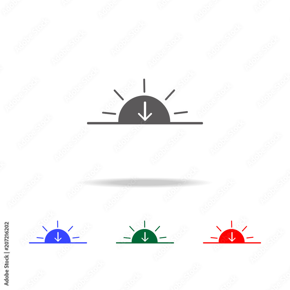 Poster sunset icon. elements of weather in multi colored icons. premium quality graphic design icon. simple