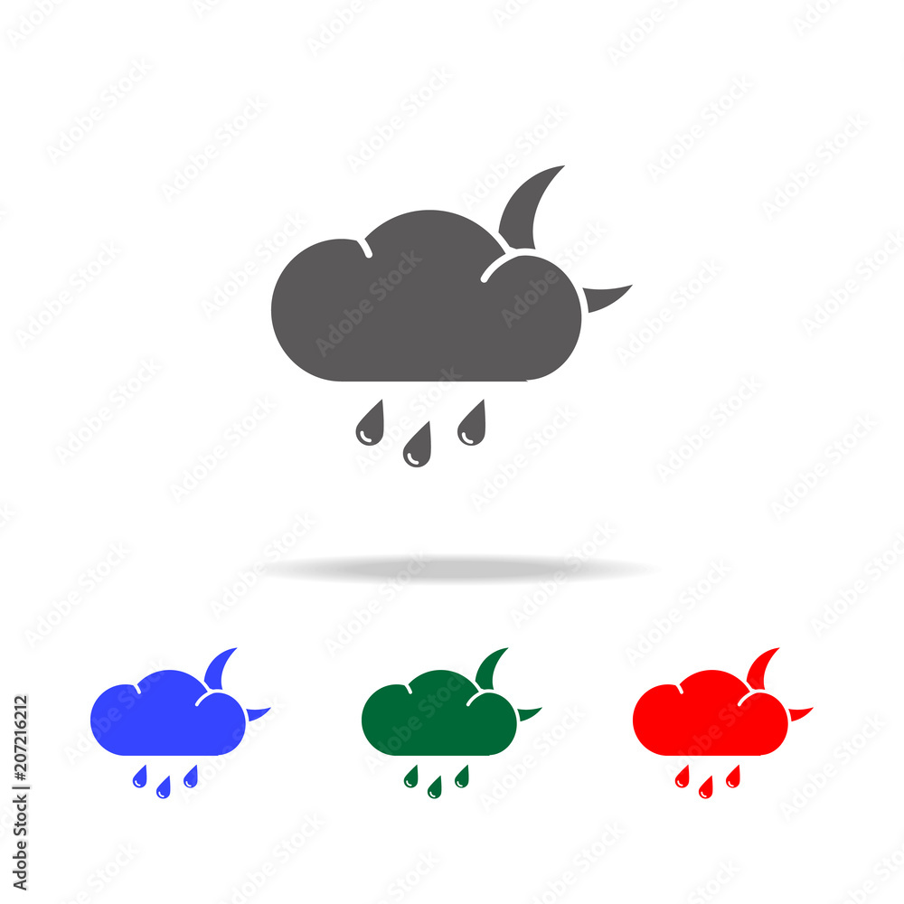Poster drizzle night icon. elements of weather in multi colored icons. premium quality graphic design icon.