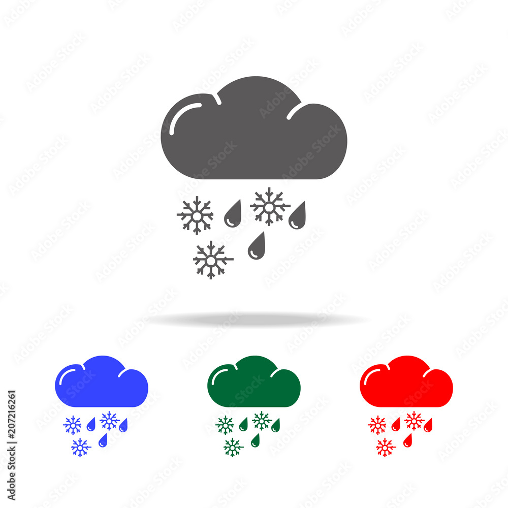 Poster sleet icon. elements of weather in multi colored icons. premium quality graphic design icon. simple 