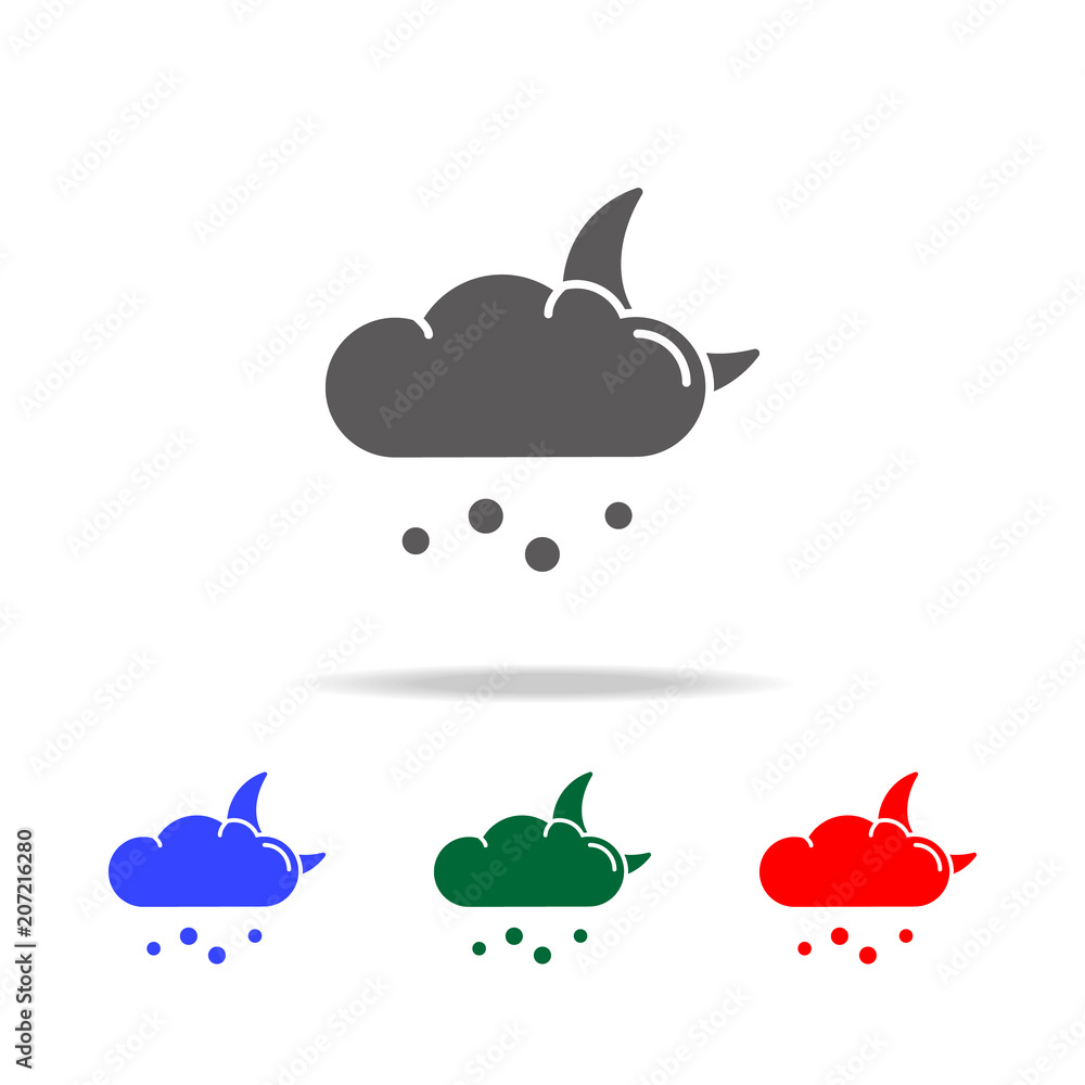 Poster hail night. elements of weather in multi colored icons. premium quality graphic design icon. simple 