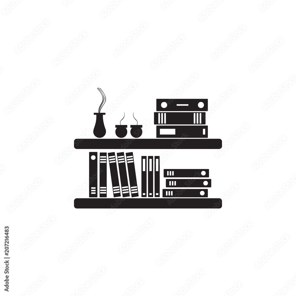 Poster books on the shelf illustration. element of library icon for mobile concept and web apps. detailed b