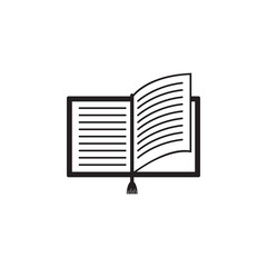 open book with a bookmark illustration. Element of library icon for mobile concept and web apps. Detailed open book with a bookmark icon can be used for web and mobile