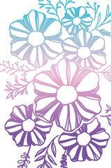 flower and leafs decorative pattern background vector illustration design